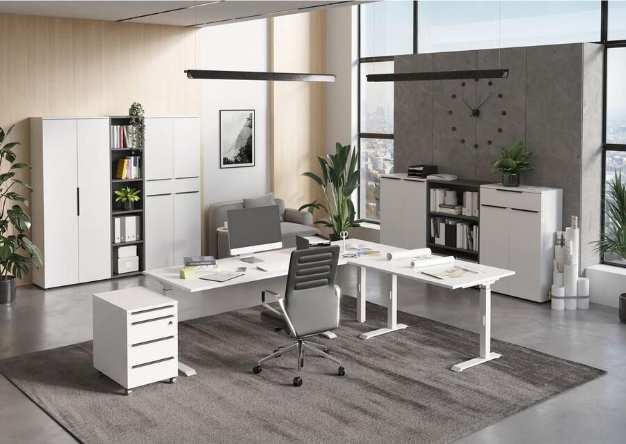 GERMANIA Kantoormeubelset Milaan inclusief 2 archiefkasten en ordnerstelling (3-delig)