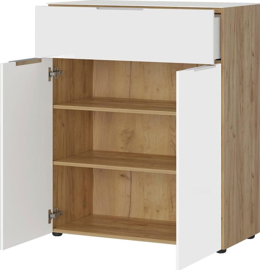 GERMANIA Kast met laden en deuren Oakland met glazen bladen Breedte 83 cm met lades in verschillende varianten
