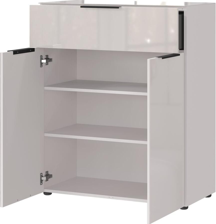 GERMANIA Kast met laden en deuren Oakland met glazen bladen Breedte 83 cm met lades in verschillende varianten