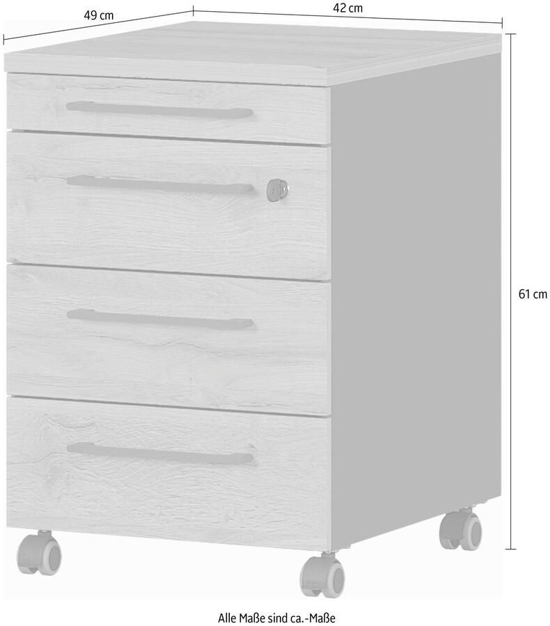 Germania -Rolkast-GW-Agenda-42x49x61-cm-grafiet-Grandson-eikenkleurig - Foto 3