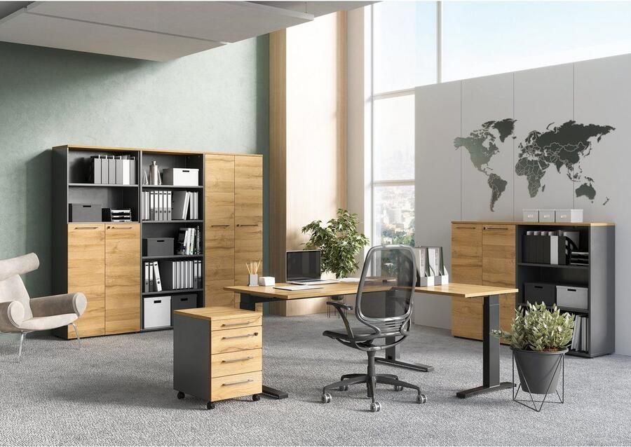 GERMANIA Archiefkast GW-Agenda multifunctionele kast afsluitbaar optioneel met 2 open vakken afmetingen 80x197 cm made in germany - Foto 4