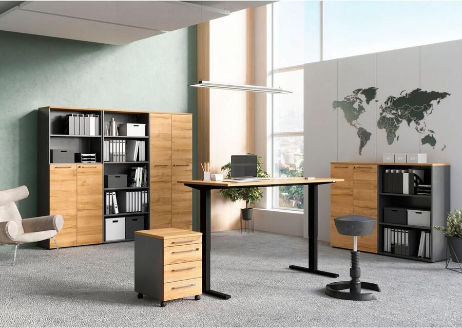 GERMANIA Archiefkast GW-Agenda multifunctionele kast afsluitbaar optioneel met 2 open vakken afmetingen 80x197 cm made in germany - Foto 5