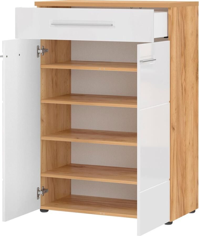 GERMANIA Schoenenkast ALEDO met ruimte voor maximaal 15 paar schoenen hoogglanzende fronten