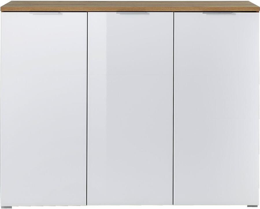 Germania Schoenenkast Tille 134cm met 3 deuren wit eik