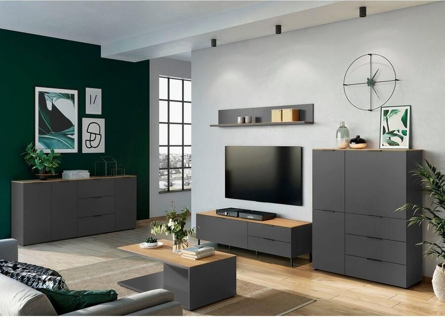 Germania California 164 cm TV meubel Grafiet Eiken