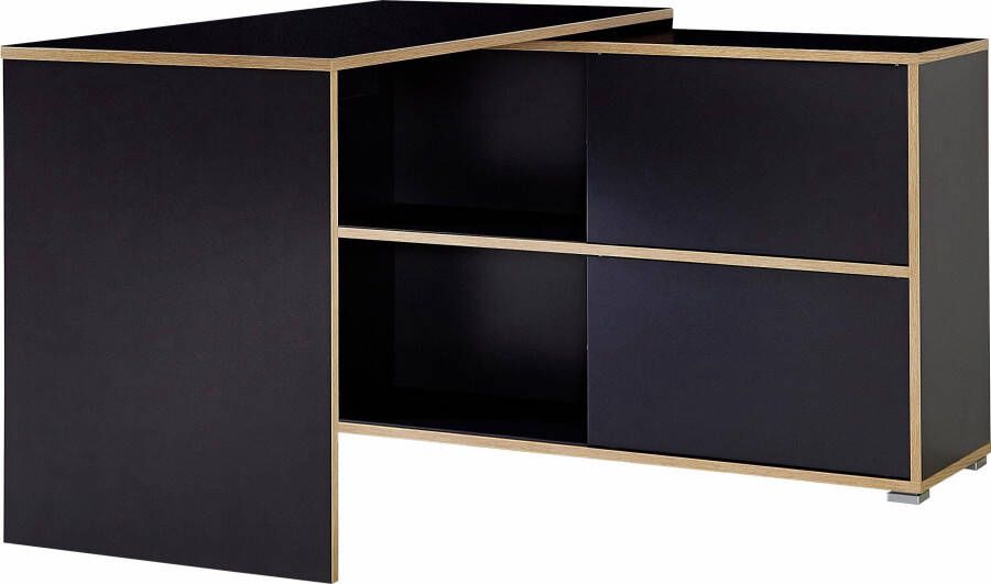 GERMANIA Hoekbureau Slide Plankelement met schuifdeuren omkeerbaar 120x120 cm Made in Germany