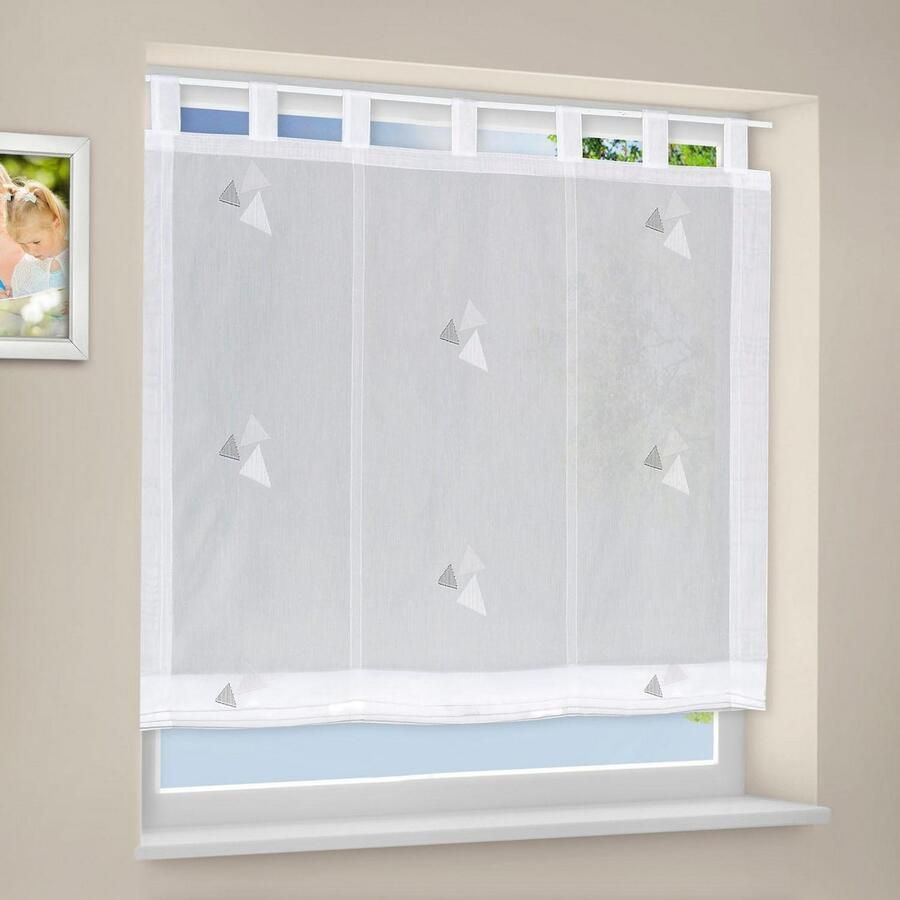 Gerster Romeins rolgordijn Rahel Vouwgordijn met lussen Rahel halftransparant (1 stuk)