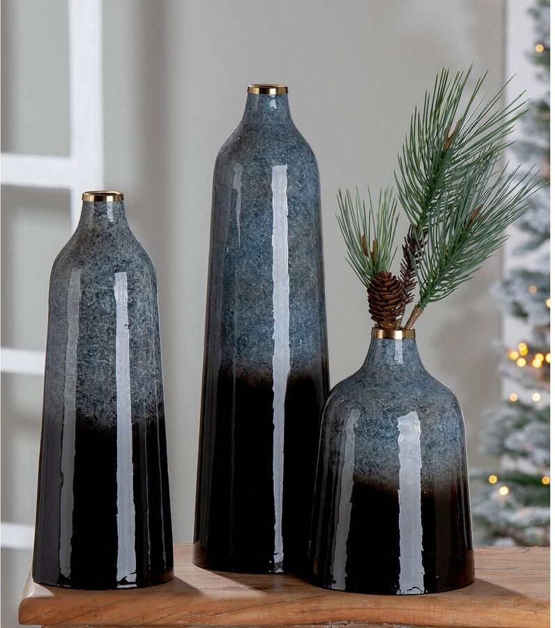 GILDE Siervaas Laver hoogte 40 cm decoratieve vaas van metaal decoratieobject (1 stuk)