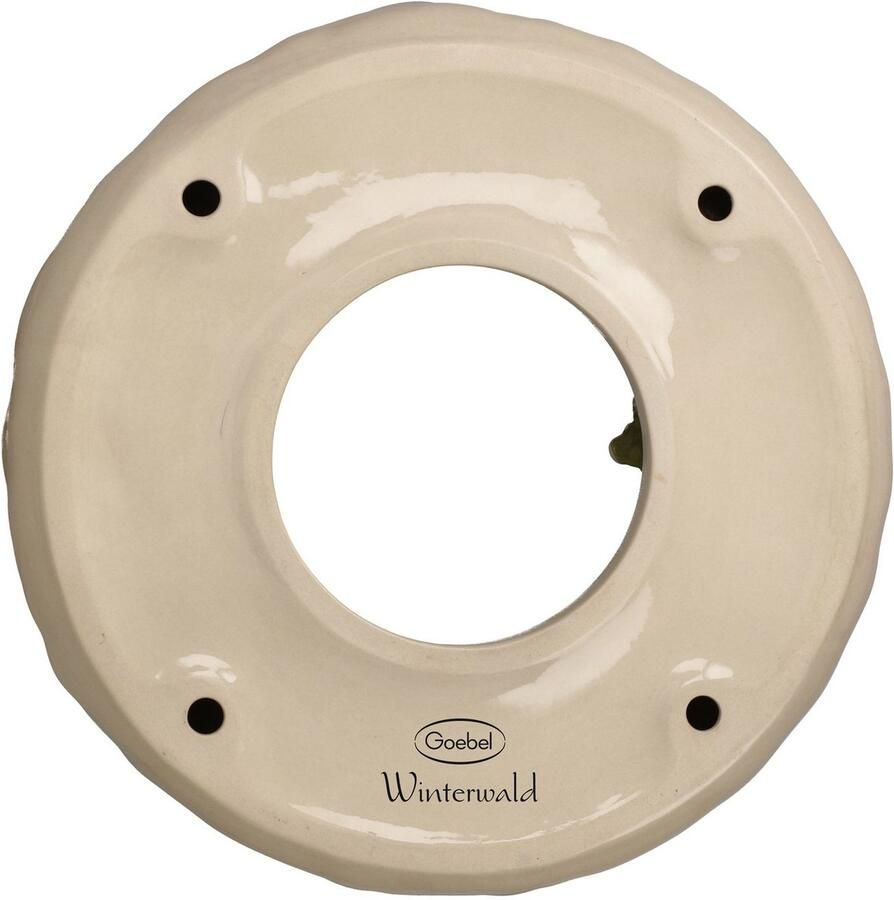 Goebel Kerst Windlicht Adventskrans winterbos Aardewerk 27cm theelicht waxinelicht houder