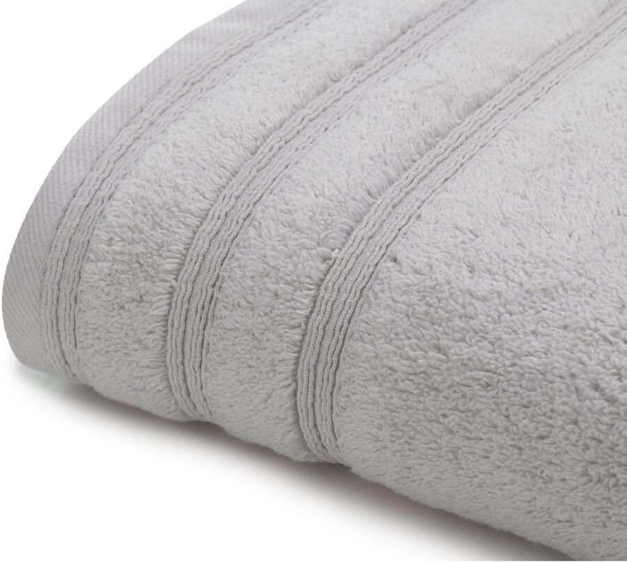 Gözze Badlaken Monaco Unikleurig met gegolfd randdessin puur katoen (1 stuk)