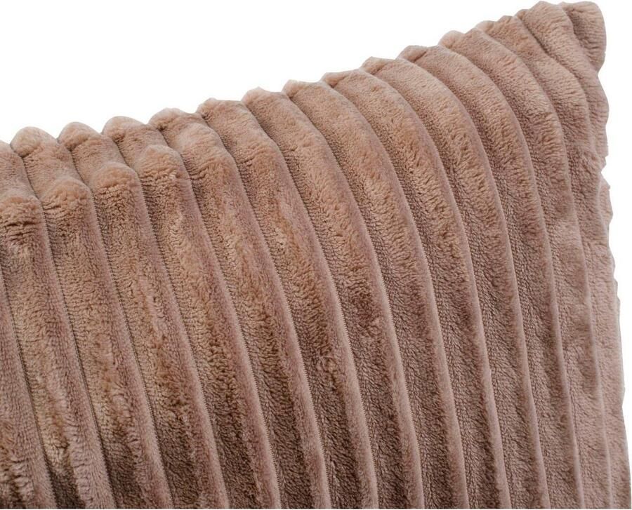 Gözze Sierkussen Corduroy-look sierkussen 50x50 cm passend bij cord-look deken kussenhoes & vulling(1 stuk)