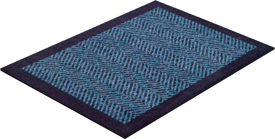 Grund Mat Herringbone Inloopmat met randdessin geschikt voor binnen en buiten wasbaar