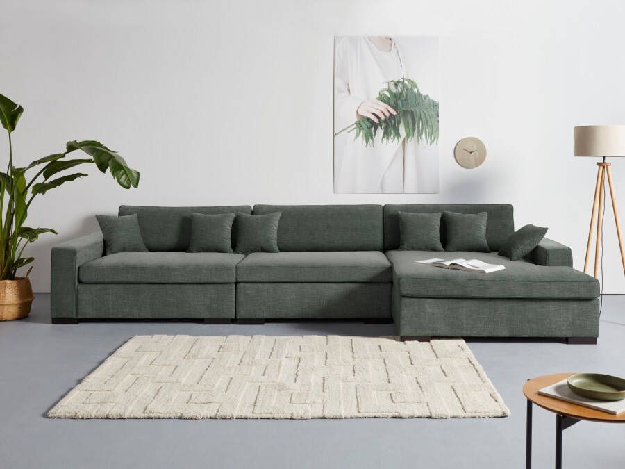 Home affaire Bank-hoekelement Skara XXL L-vorm Loungebank XXL met binnenveringsinterieur in vele overtrekkwaliteiten