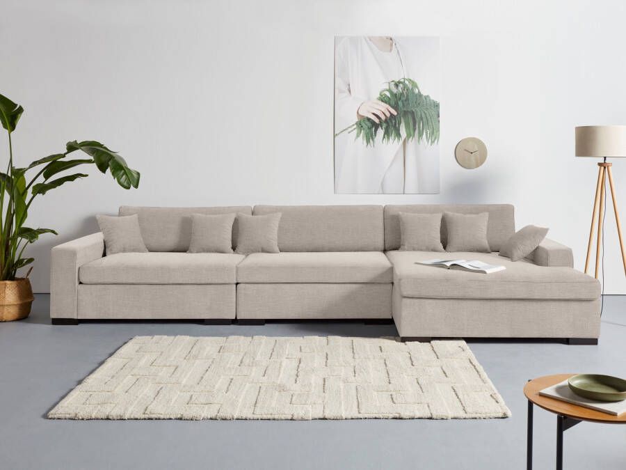 Home affaire Bank-hoekelement Skara XXL L-vorm Loungebank XXL met binnenveringsinterieur in vele overtrekkwaliteiten