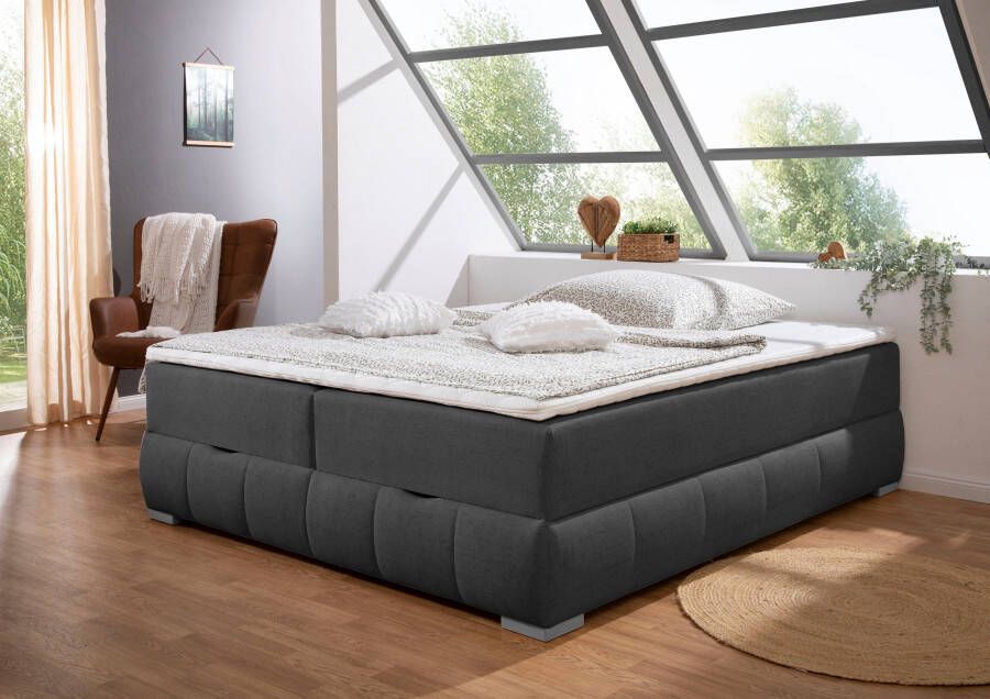 OTTO Boxspring Wehma zonder hoofdbord inclusief matrastopper en bedlade