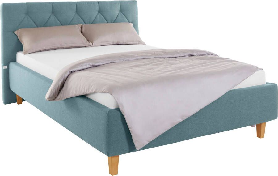 Home affaire Gestoffeerd bed Sunley 100 Kruisstiksel hoofdbordhoogte 102 cm zonder of met matras lattenbodem