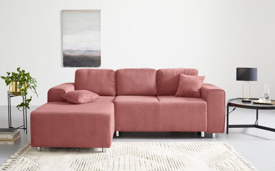Guido Maria Kretschmer Home&Living Hoekbank Györ L-vorm optioneel met bedfunctie en bedlade inclusief 2 sierkussens
