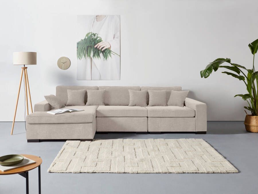 Home affaire Ottomane Skara L-vorm Loungebank met binnenveringsinterieur in vele overtrekkwaliteiten