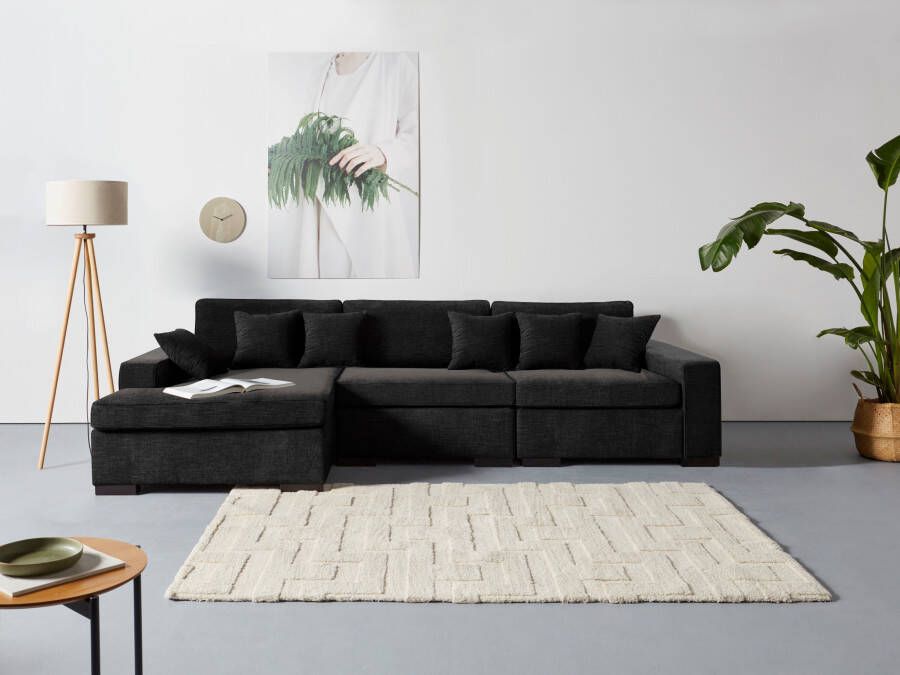 Home affaire Ottomane Skara L-vorm Loungebank met binnenveringsinterieur in vele overtrekkwaliteiten