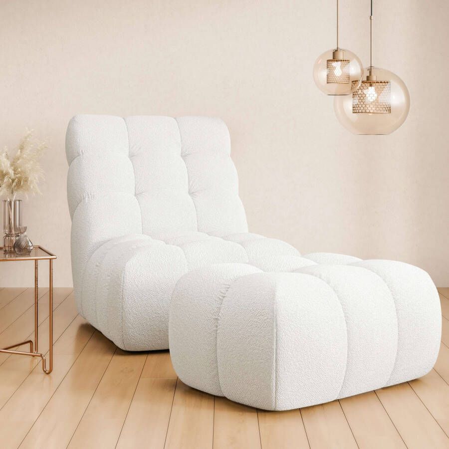 Home affaire XXL-fauteuil AURELIAN loveseat XXL met poef in set leesstoel relaxstoel met golfondersteuning fijne structuur grove structuur velours