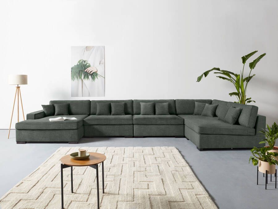 Home affaire Zithoek Skara XXL U-vorm Loungebank XXL met binnenveringsinterieur in vele overtrekkwaliteiten