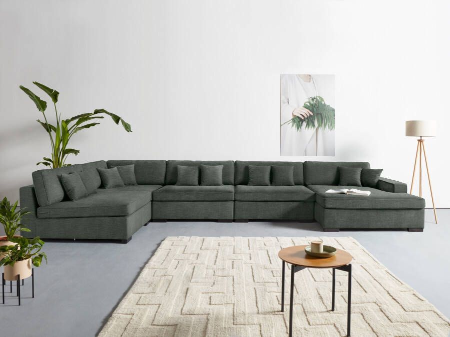 Home affaire Zithoek Skara XXL U-vorm Loungebank XXL met binnenveringsinterieur in vele overtrekkwaliteiten