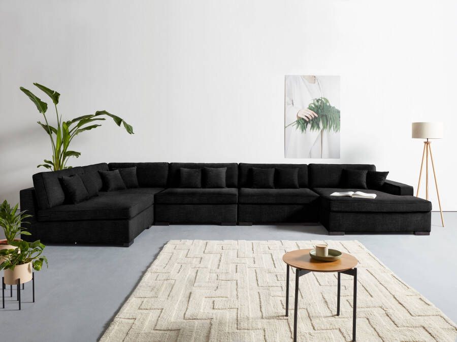 Home affaire Zithoek Skara XXL U-vorm Loungebank XXL met binnenveringsinterieur in vele overtrekkwaliteiten