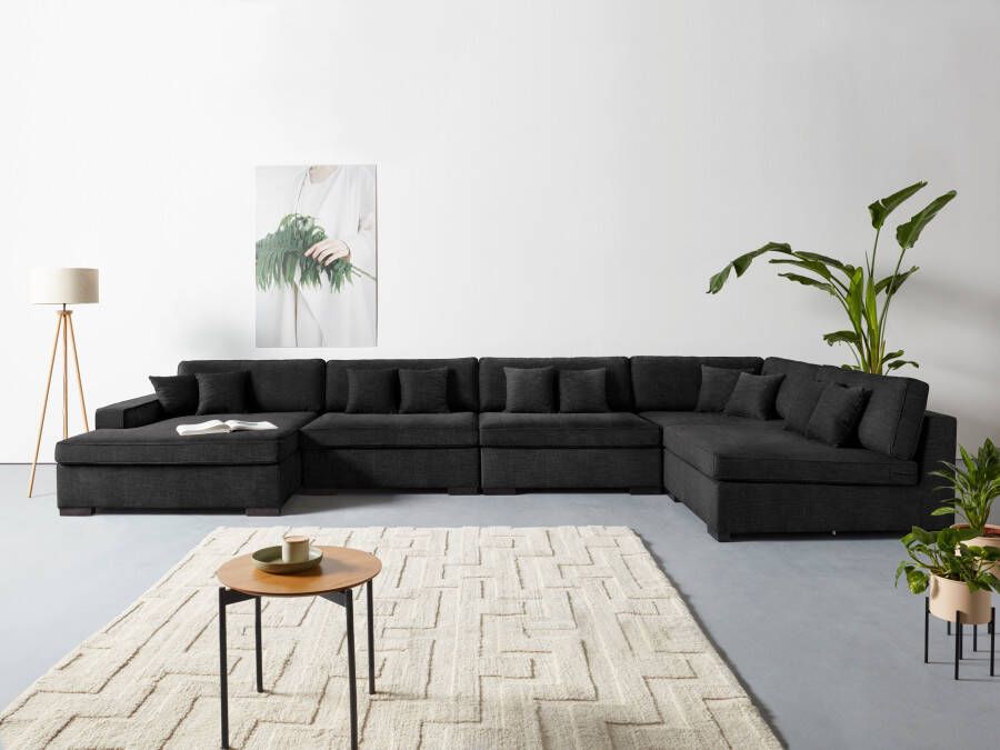 Home affaire Zithoek Skara XXL U-vorm Loungebank XXL met binnenveringsinterieur in vele overtrekkwaliteiten