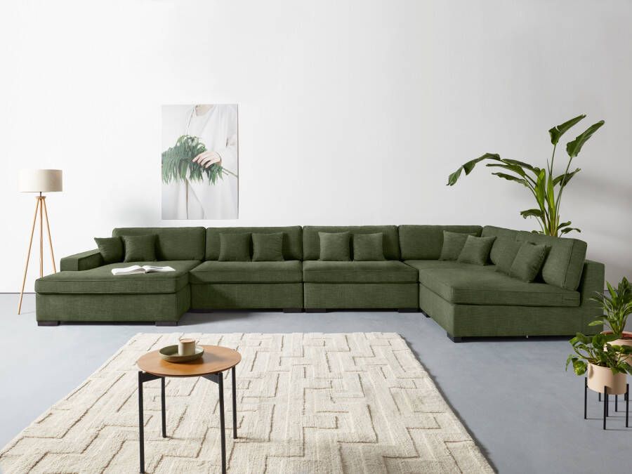 Home affaire Zithoek Skara XXL U-vorm Loungebank XXL met binnenveringsinterieur in vele overtrekkwaliteiten