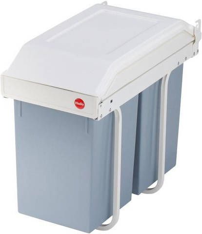 Hailo Inbouwprullenbak Multi-box duo L 28 liter grijs kunststof binnenemmer made in germany