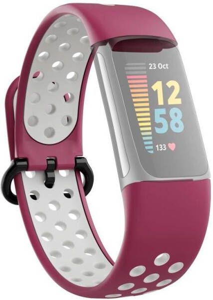 Hama Smartwatch-armband Sportarmband voor Fitbit Charge 5 ventilerende horlogebandje