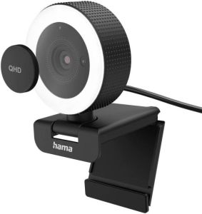 Hama Webcam met ringlamp C-800 Pro QHD met afstandsbediening Webcam Zwart