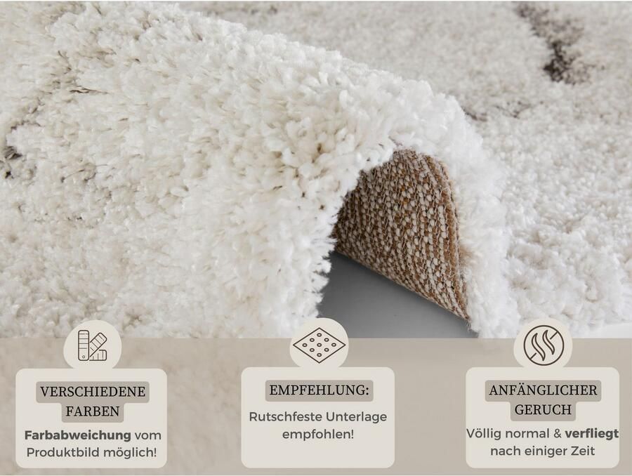 HANSE Home Hoogpolig vloerkleed MAYRIN Hoge pool vloerkleed shaggy flokati zacht marmer-look woonkamer