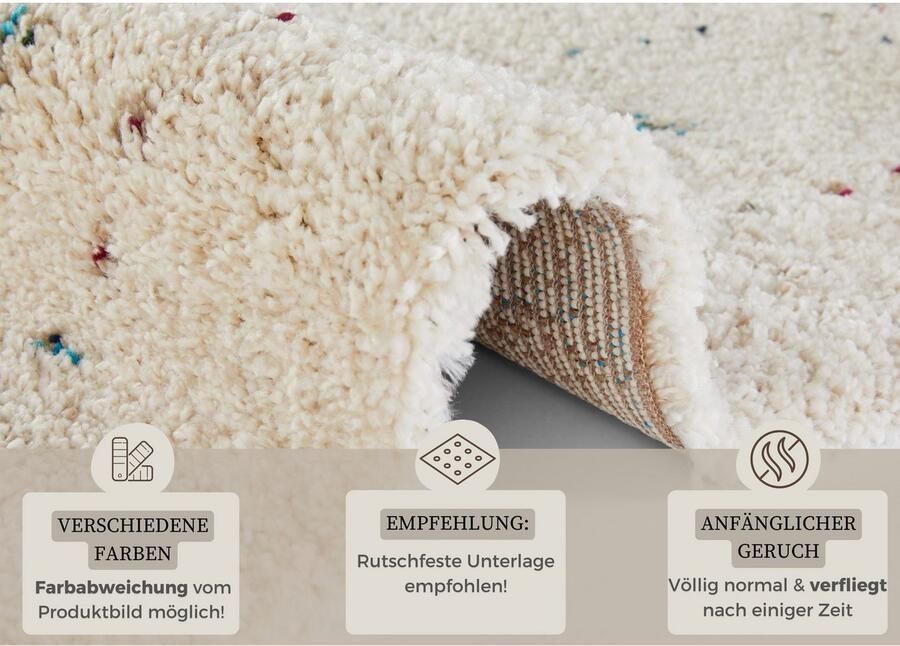 HANSE Home Hoogpolig vloerkleed Teo Shaggy flokati zacht boho woonkamer slaapkamer kinderkamer