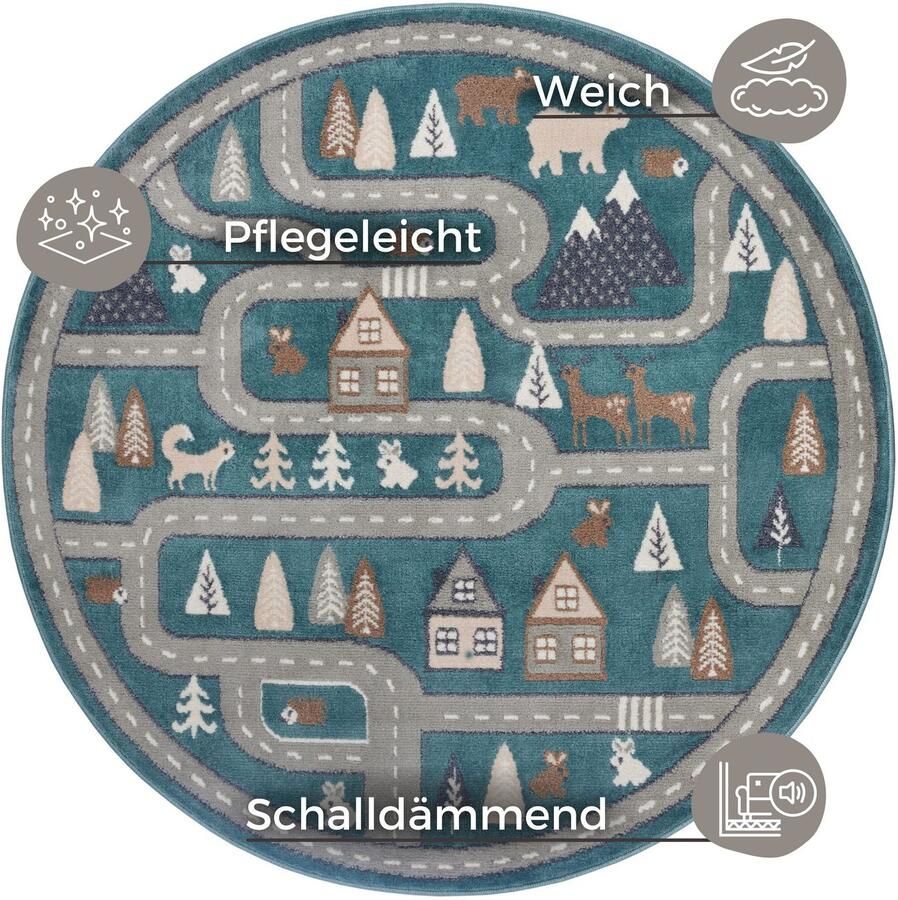 HANSE Home Kindervloerkleed Adventures Streets Speeltapijt stevig kinderkamer kortpolig speelondergrond