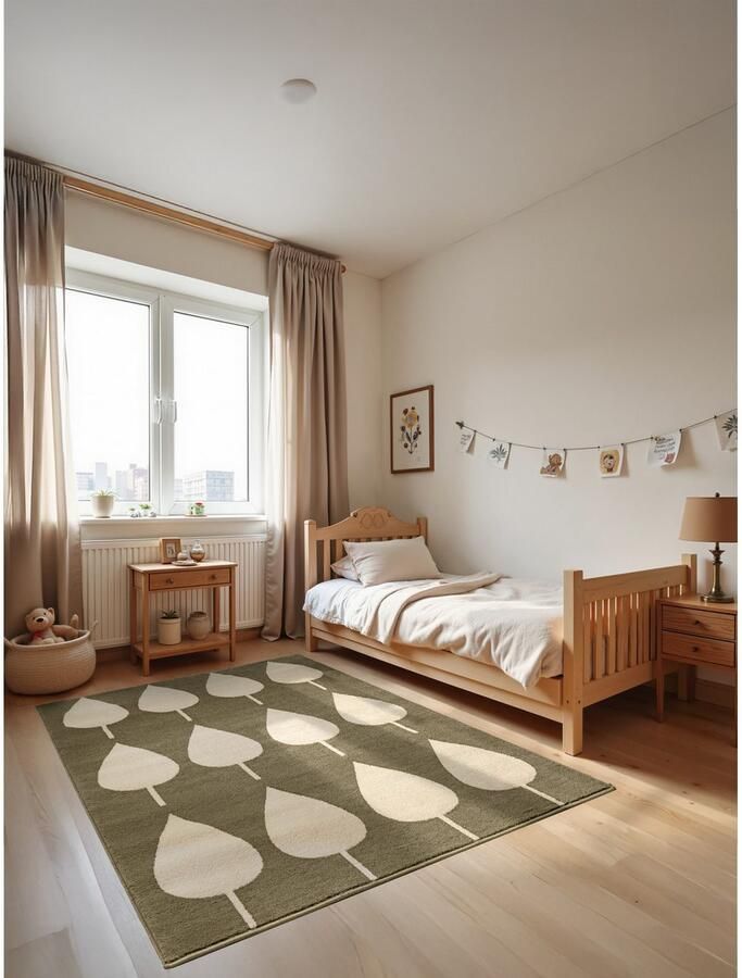 HANSE Home Kindervloerkleed Lovely Leaves Speeltapijt stevig kinderkamer kortpolig speelondergrond