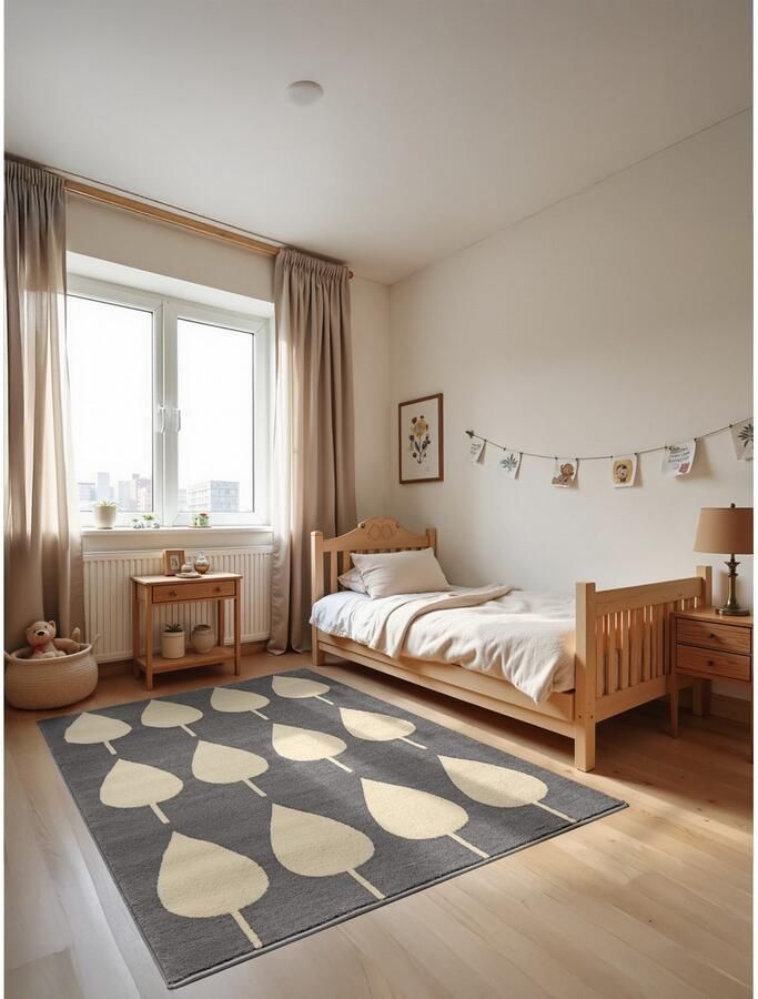 HANSE Home Kindervloerkleed Lovely Leaves Speeltapijt stevig kinderkamer kortpolig speelondergrond