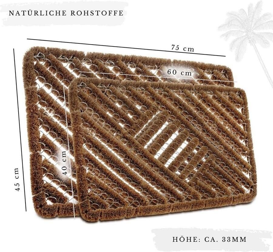 HANSE Home Mat Grid Brushes Mat deurmat Raster robuust borstels binnen buiten vuilafstotend weerbestendig