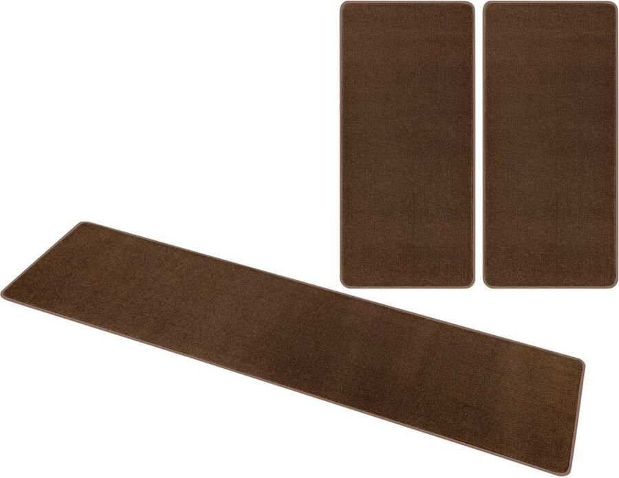 HANSE Home Set slaapkamerkleedjes Shashi Korte pool unikleur vloerkleed bedloper slaapkamerkleed loper