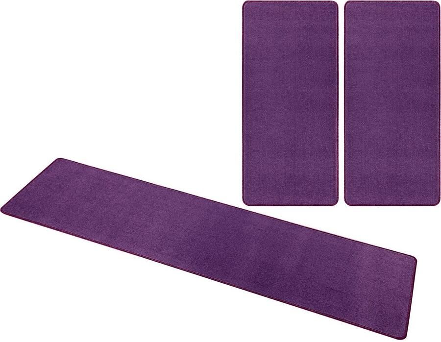 HANSE Home Set slaapkamerkleedjes Shashi Korte pool unikleur vloerkleed bedloper slaapkamerkleed loper