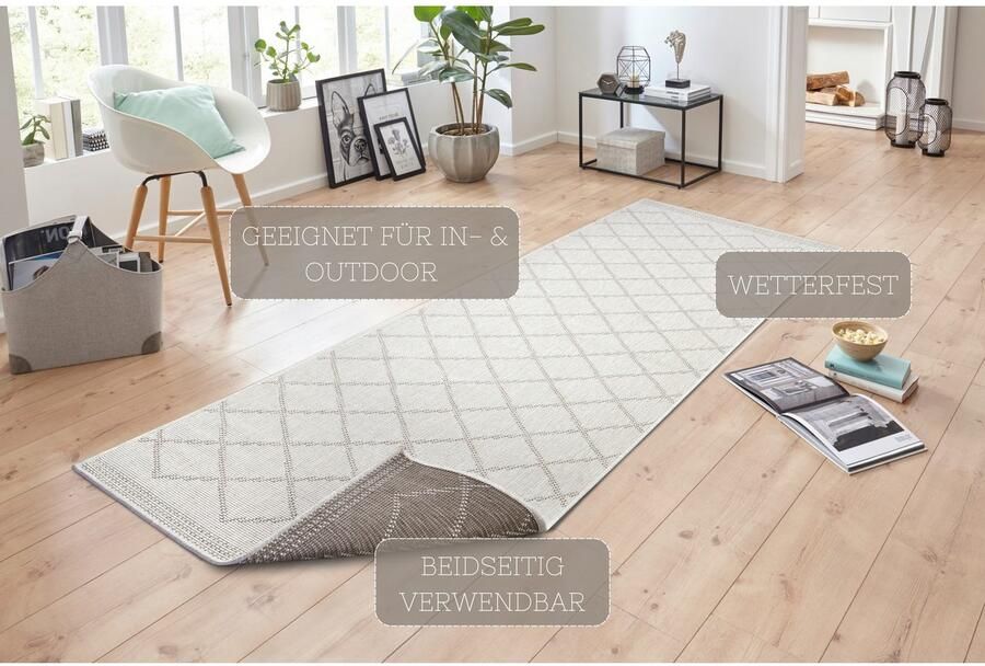 HANSE Home Vloerkleed Corsica tweezijdig te gebruiken kleed Binnen- en buitengebruik weerbestendig balkon loper woonkamer waterbestendig