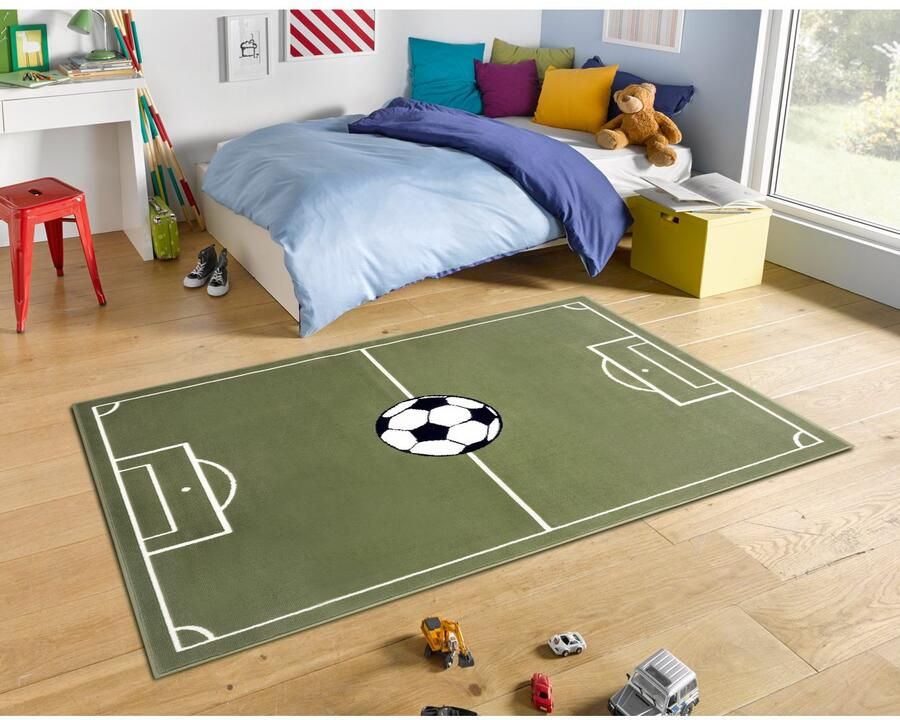 HANSE Home Vloerkleed Estadio Kindertapijt speelmat speelondergrond voetbal kinderkamer