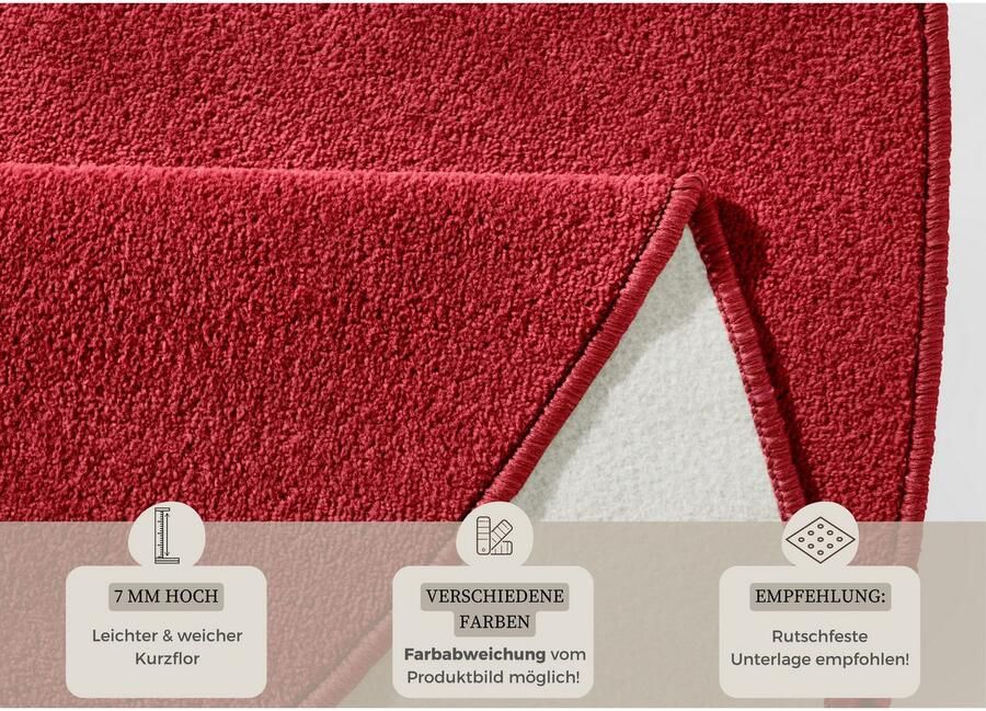 HANSE Home Vloerkleed Fancy Korte pool zacht uni woonkamer slaapkamer eetkamer