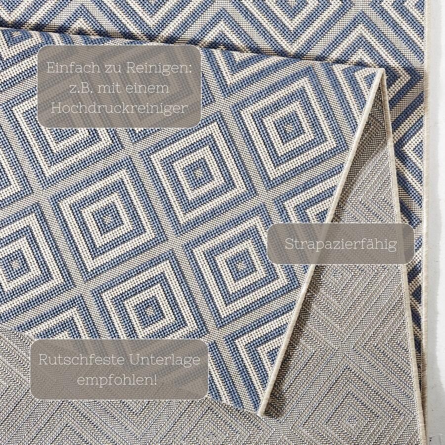 HANSE Home Vloerkleed Geruit Binnen- en buitengebruik loper weerbestendig ruit balkon tuin gang