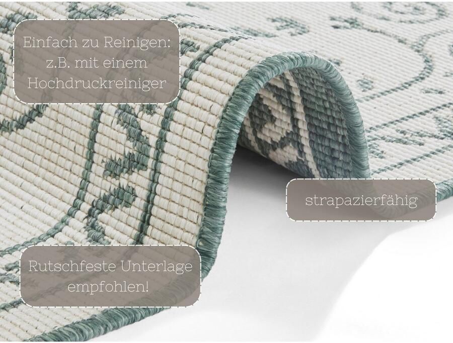 HANSE Home Vloerkleed LEYTE tweezijdig te gebruiken kleed In- & outdoor vloerkleed vintage weerbestendig balkon tuin woonkamer