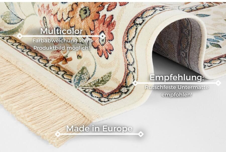 HANSE Home Vloerkleed Orient Flowers Korte pool met franjes Orient woonkamer slaapkamer eetkamer