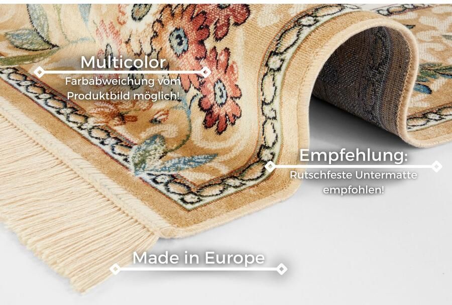 HANSE Home Vloerkleed Orient Flowers Korte pool met franjes Orient woonkamer slaapkamer eetkamer