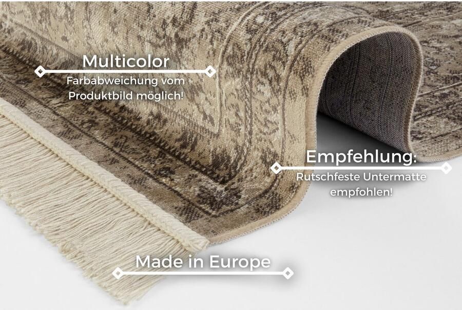 HANSE Home Vloerkleed Orient Vintage medaillon Oriëntaals met franje oriënt woonkamer slaapkamer eetkamer