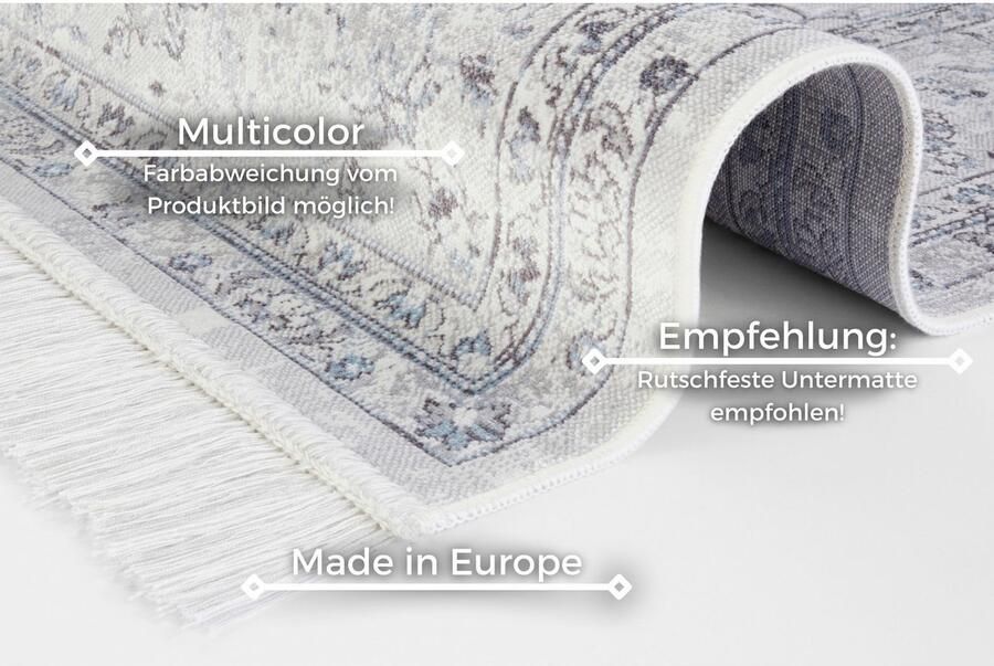 HANSE Home Vloerkleed Orient Vintage medaillon Oriëntaals met franje oriënt woonkamer slaapkamer eetkamer