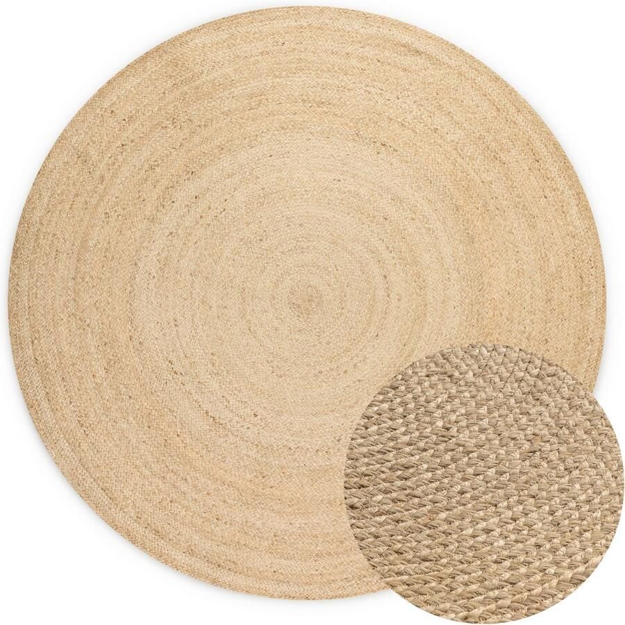 HANSE Home Vloerkleed Rangpur jute tapijt Handgeweven 100% jute natuurlijk woonkamer hal boho scandi